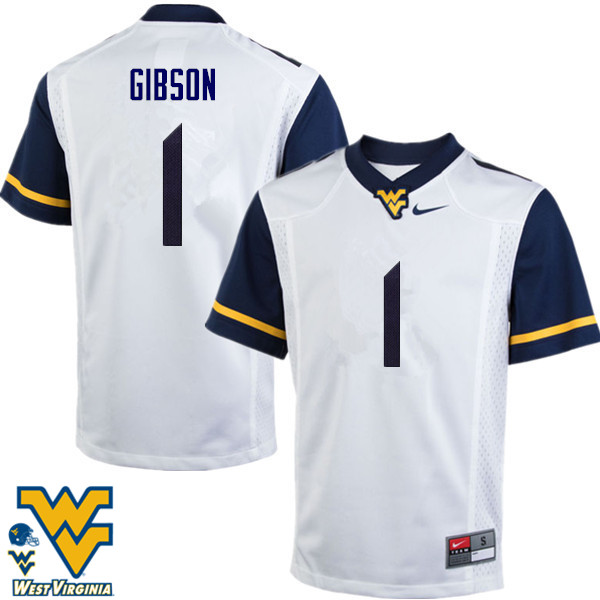 NCAA Men's Shelton Gibson West Virginia Mountaineers White #1 Nike Stitched Football College Authentic Jersey RM23O52OE